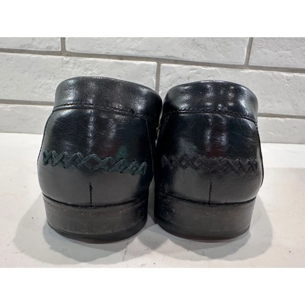 Cole Haan Mens Black‎ Braided Toe Tasseled Loafer sz 9.5D (S1627)